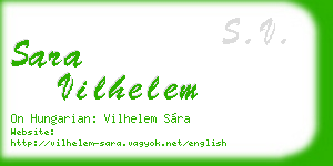 sara vilhelem business card
